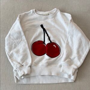 Zara Kids White Sweatshirt with Red Cherry Design